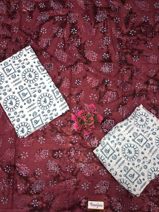 BATIK SALWAR - Brown and White