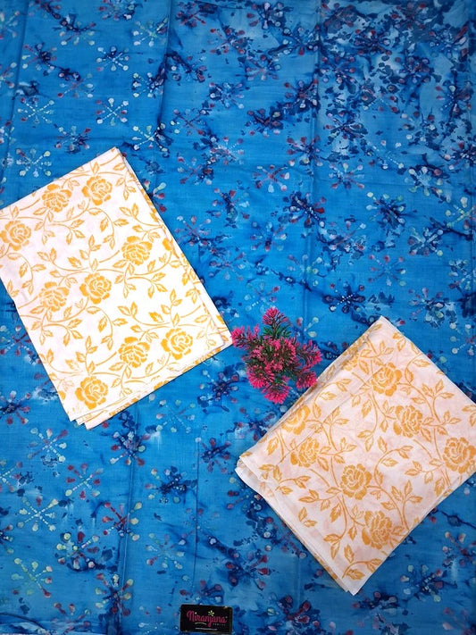 BATIK SALWAR - Blue and Yellow