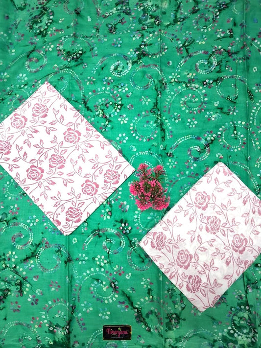 BATIK SALWAR - Green and White
