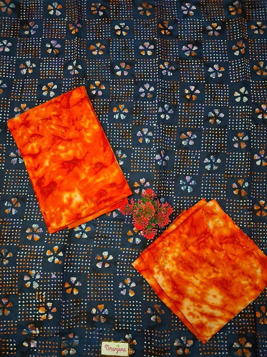 BATIK SALWAR - Black and Orange