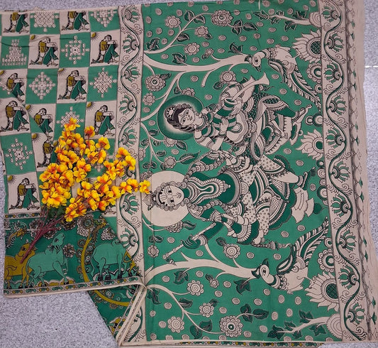 KALAMKARI - TORQUOISE GREEN
