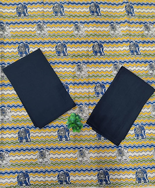 KALAMKARI SALWAR  - Navy Blue