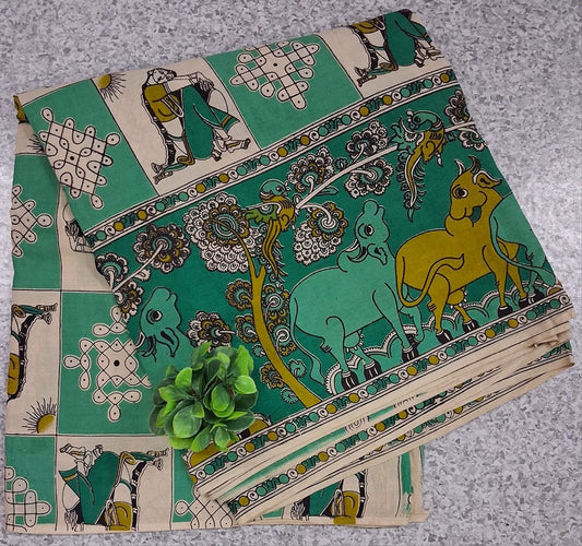 KALAMKARI - TORQUOISE GREEN