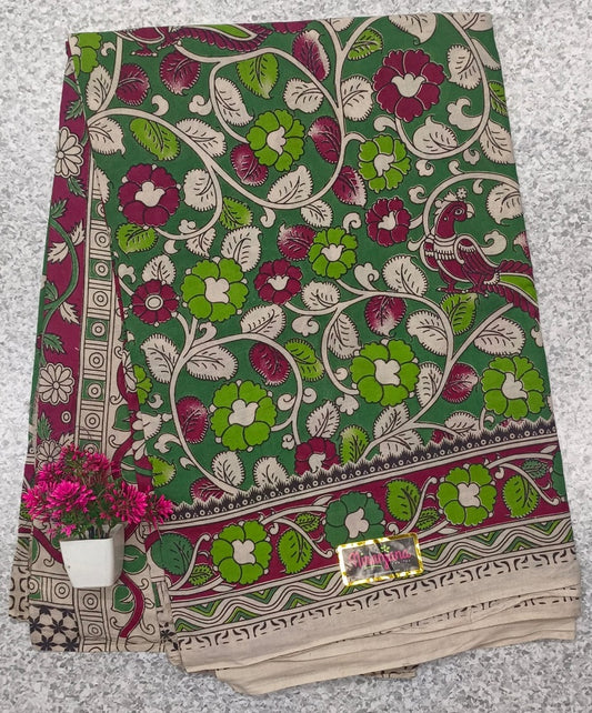 KALAMKARI green & pink