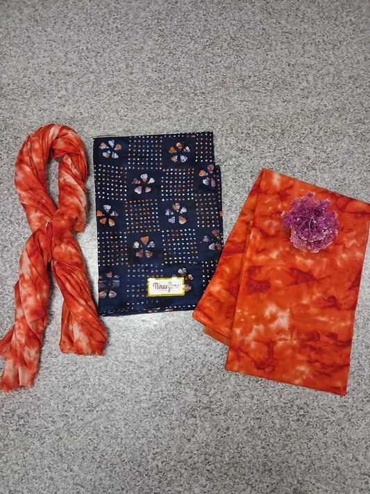 BATIK SALWAR - Black and Orange