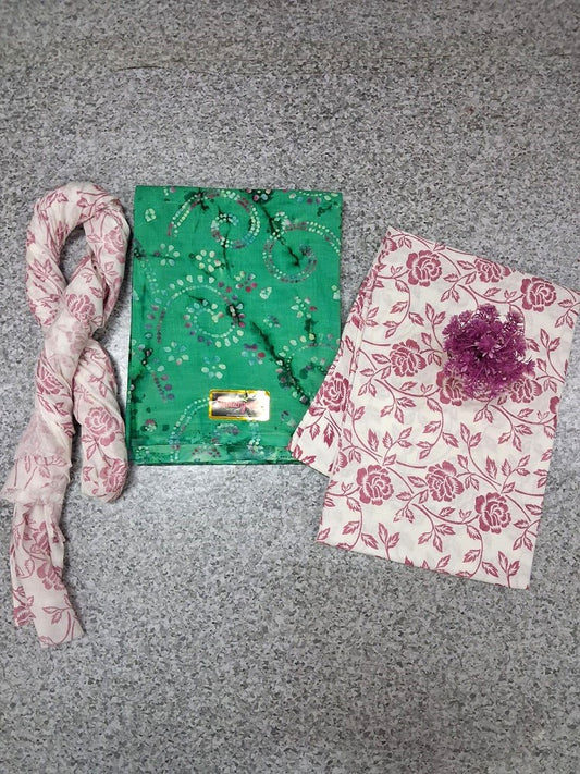 BATIK SALWAR - Green and White