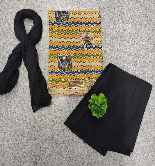 KALAMKARI SALWAR  - Navy Blue