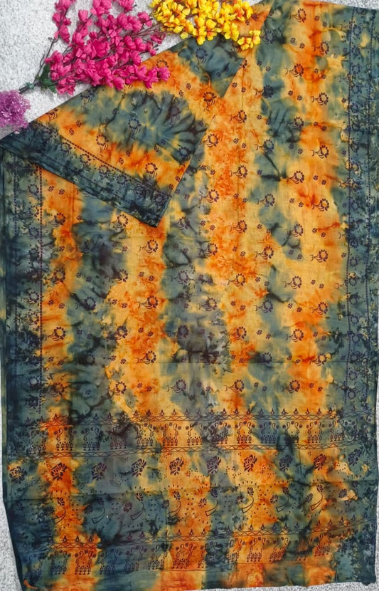 T&D VOIL GREY WITH ORANGE