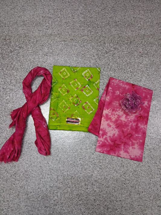 BATIK SALWAR - Pink and Green